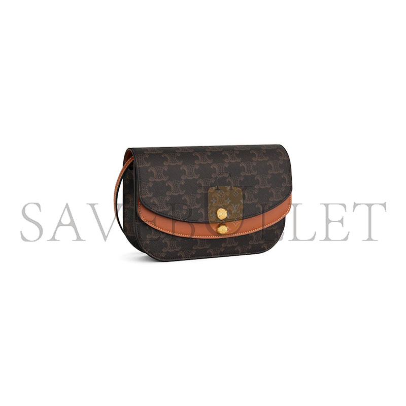 Ce1i*e duo wallet on strap in triomphe canvas and calfskin 10p672gvl.04lu (20*13*6cm)